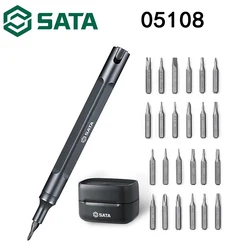 Sata 05108 Screwdriver Set Precision Bite Multifunctional Set Tool Black 24 Bit Screwdriver Head