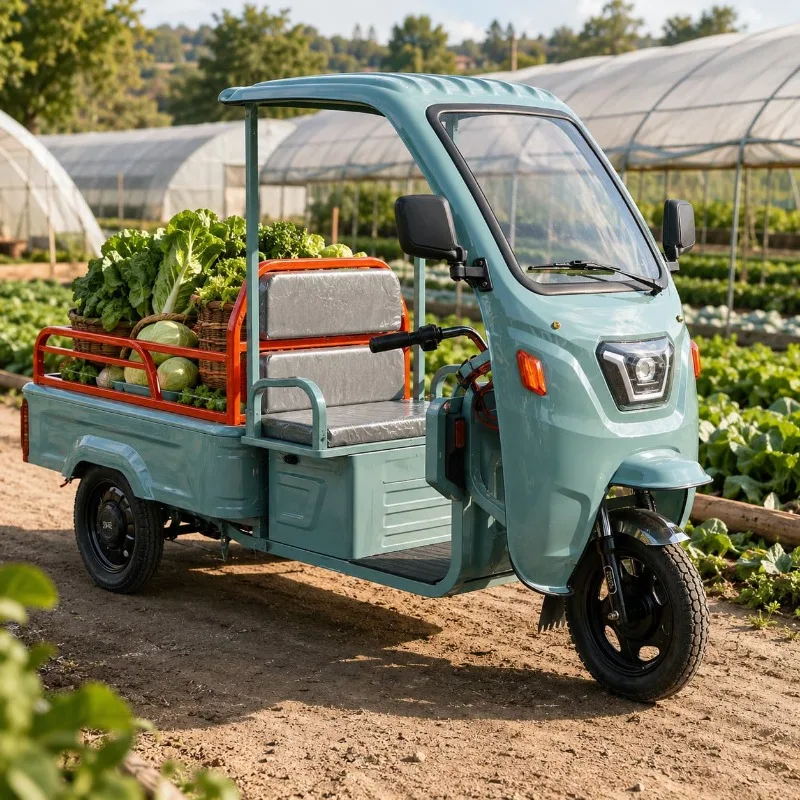 Cargo Electric Tricycle Customized 1500W Powerful Motor Mechanical Drum Brake Comfort Passenger Seat Daily Transport