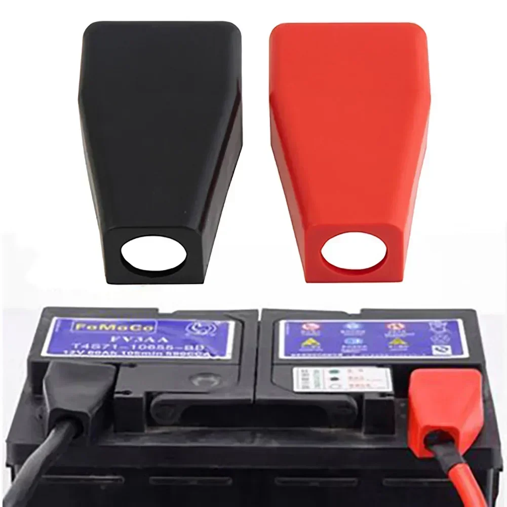 2x Car Battery Insulating Cover Battery Terminal Covers Positive Negative Boot Rubber Dustproof Heat Insulation Protector Caps