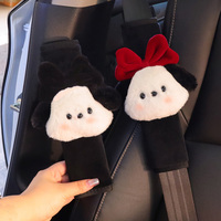 New Cute Cartoon Bow Dog Car Seatbelt Cover Safety Belt Harness Cushion Auto Shoulder Strap Protector Pad for Kids Ladies