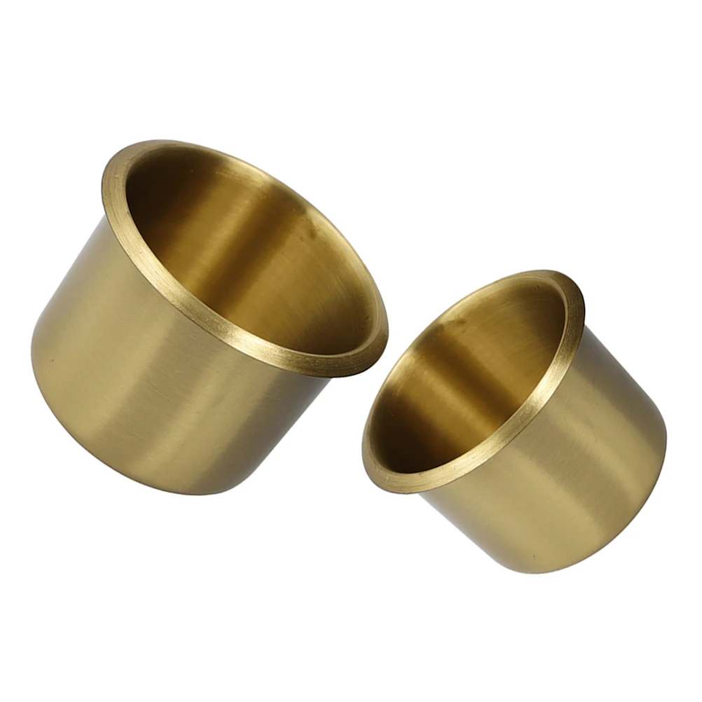 

2 pcs Car Beverage Can Insert Sofa Bottle Business Couch Copper Brass Drinks Marine Cup Insert Car Drinks Holder ATV Cup Holder