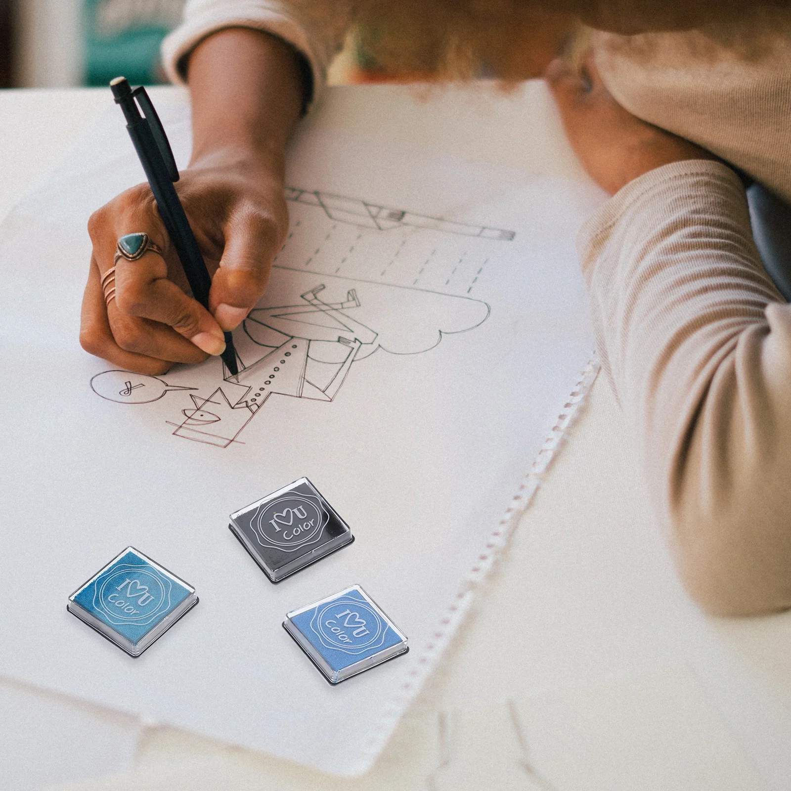 20 szt. Poduszek z tuszem do malowania palcami dla dzieci, tęczowe, zmywalne, do majsterkowania, do rysowania, do szkółek przedszkolnych, wielokolorowe