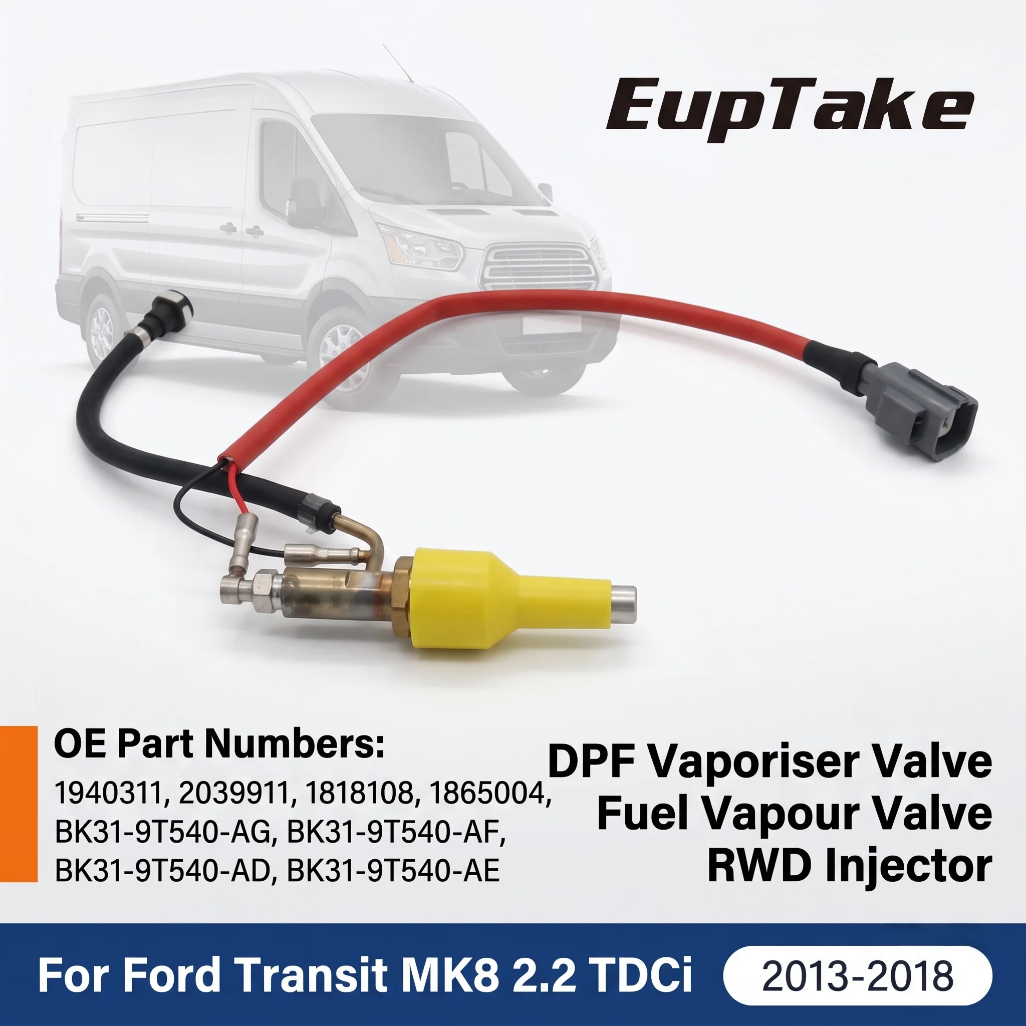 DPF Vaporiser Valve Fuel Vapour Valve Transit 2.2 RWD Injector for Ford Transit MK8 1940311 2039911 BK31-9T540-AG BK31-9T540-AF