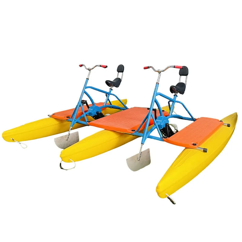 Double water bike banana triple pontoon polyethylene water bike sightseeing boat water bike