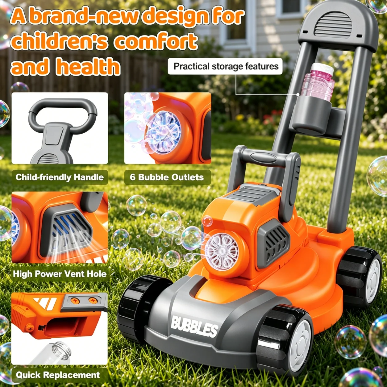 어린이용 핫프리 버블 잔디깎이, 3-in-1 전동 버블 - Kids Outdoor Lawn Mower 리뷰 및 가격