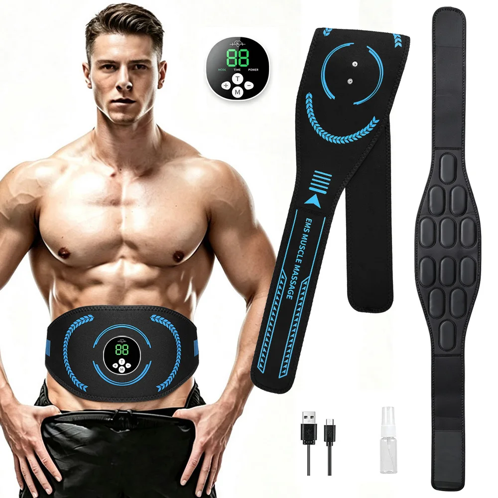Abdominal Toning Belt Muscle Toner With 10 Modes 39 Intensities USB Charge Body Massage Waist Fitness Shaping Home Gym Unisex