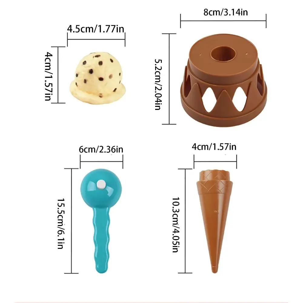 Stackable Ice Cream Stacking Toy Pretend Play Early Education Stack Simulation Food Game Cartoon Craft Kids Pretend Play Toys