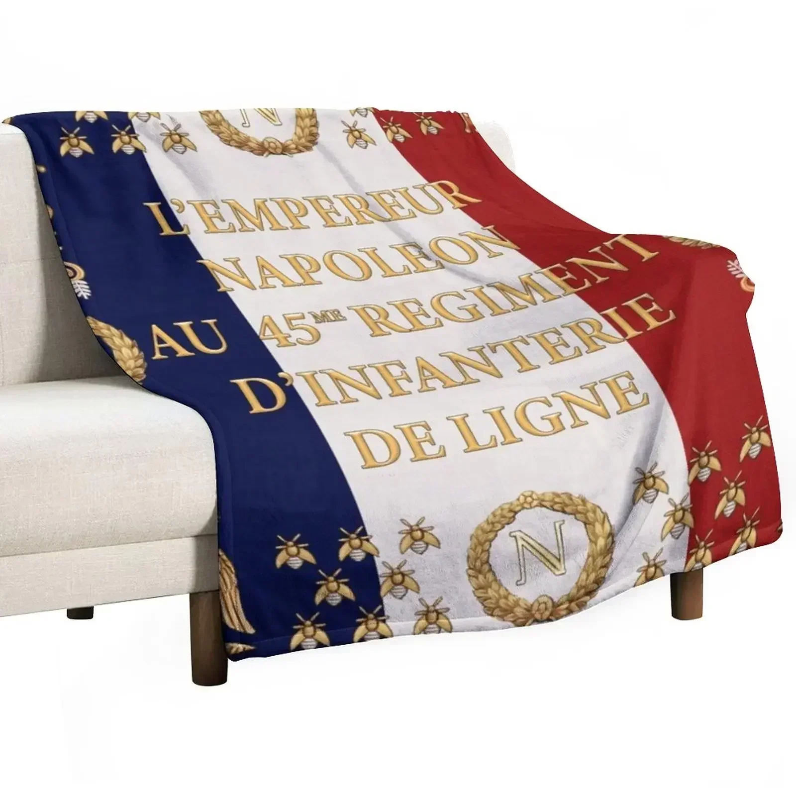 Napoleonic French 45th regimental flag Throw Blanket Sofa Throw Hairys Blankets For Sofas Blankets For Bed Blankets