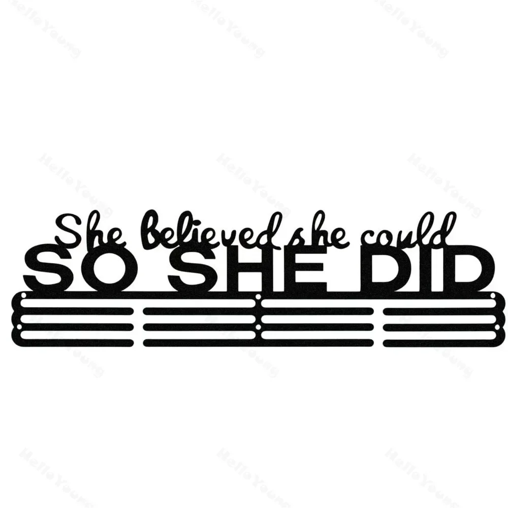 CIFBUY Support mural en fer pour médailles et rubans de cheerleading, gymnastique, rugby, avec message de motivation décoratif