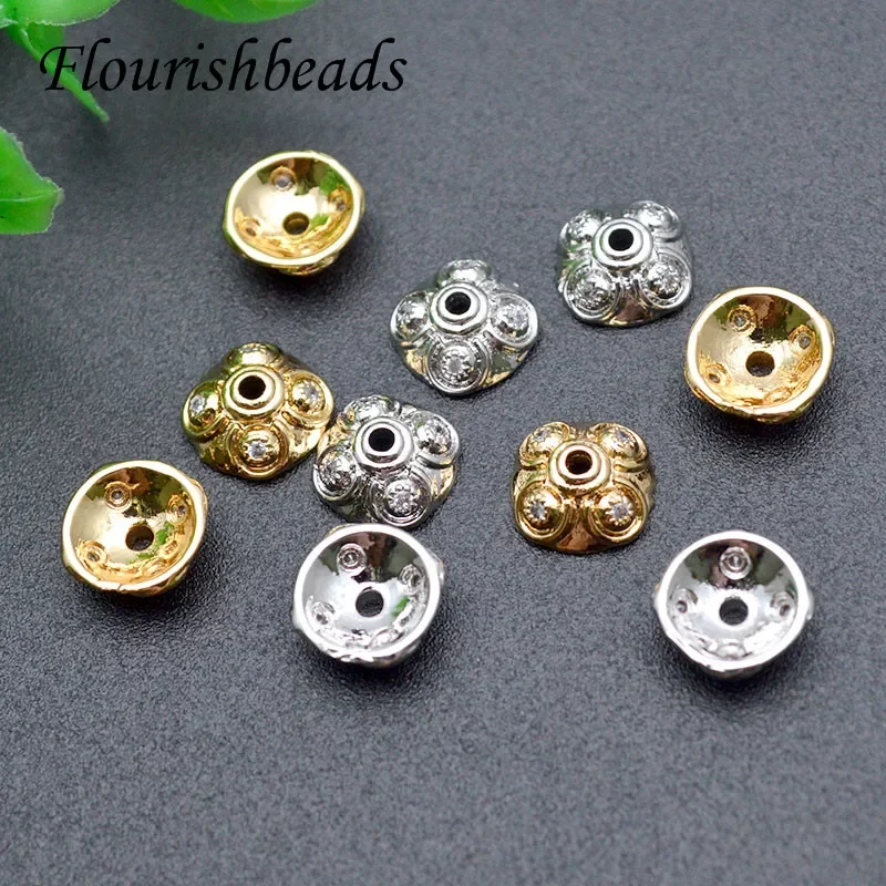 10mm Hight Quality Nickel Free Gold Plating Spacer Beads Loose Bead Cap for Jewelry Making Supplies