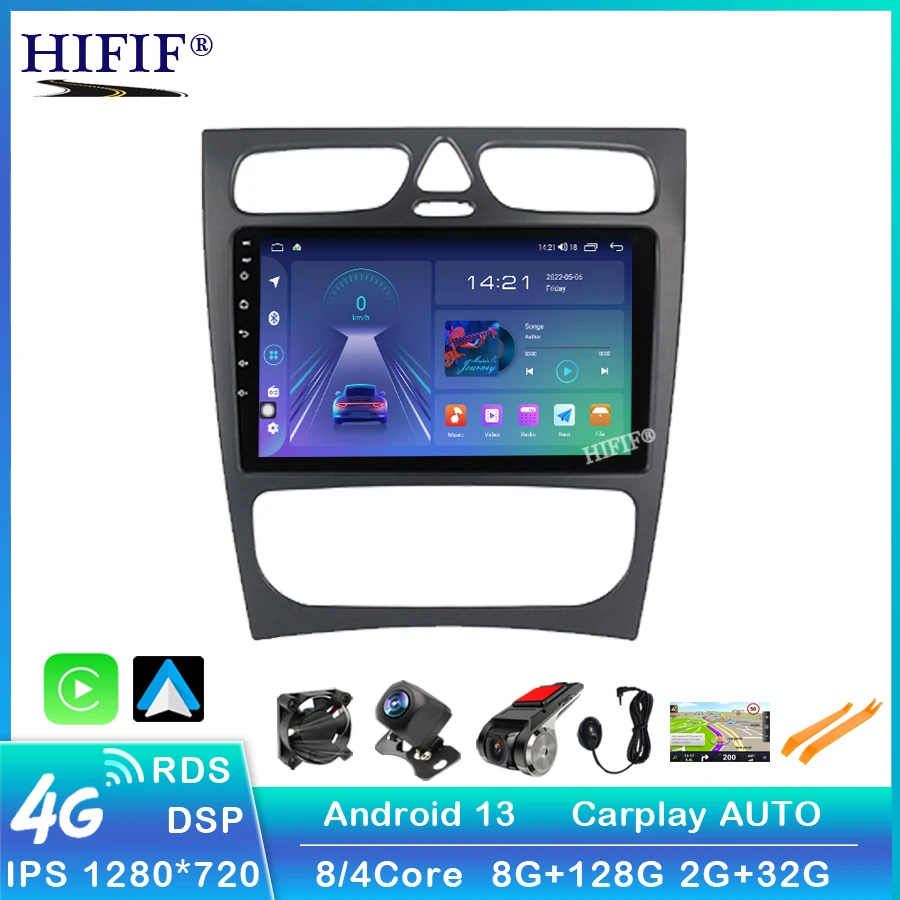 

2 Din Car Multimedia Player Android GPS Autoradio For Mercedes Benz C-Class W203 C200 C320 C350 CLK W209 2002-2005 Head Unit