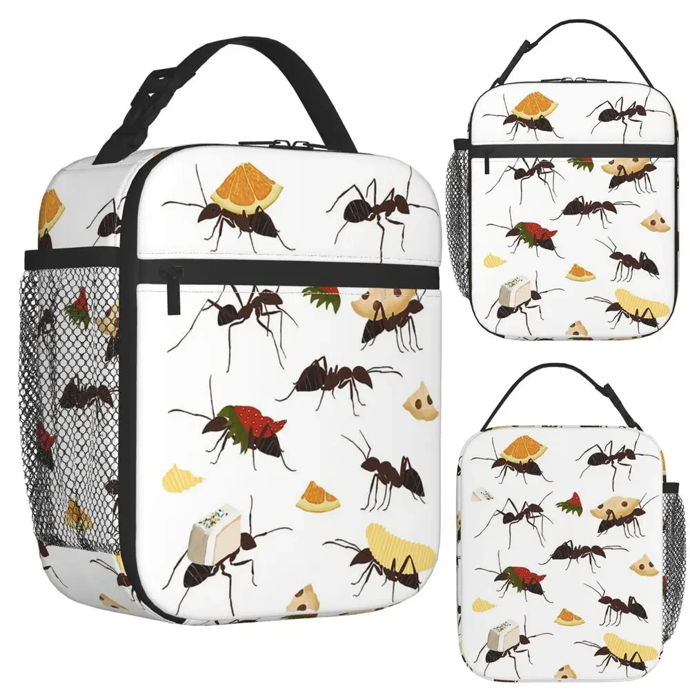Ants Carrying Snacks Insulated Lunch Bag for Women Children Portable Food Boxes Thermal Lunch Box Tote
