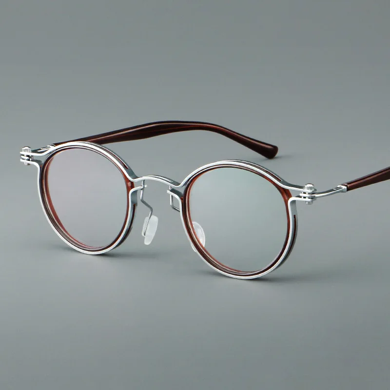 54227 Retro Steam Punk Metal Glasses Frames Men Optical Prescription Eyewear Anti Blue Light Computer Eyeglasses