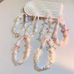 1 Pc Lovely Phone Charm Strap Fashion Crystal Bow Heart Strawberry Short Phone Lanyard Sweet Earphone Pendant Phone Accessories