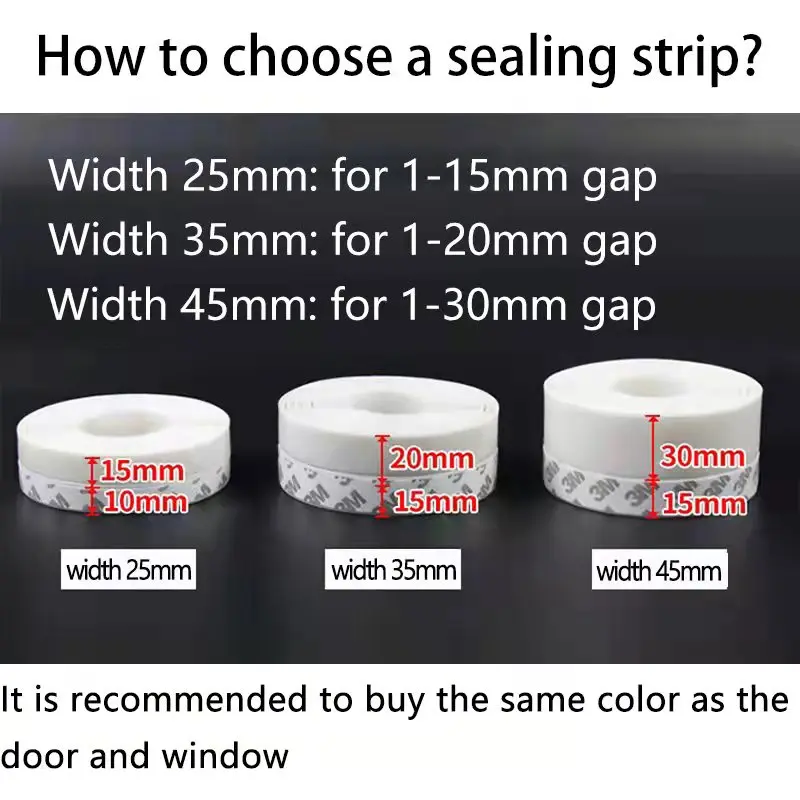 Seal Strip Bottom Self Adhesive Weather Strip Silicone Soundproofing Window Seal Anti Draft Dust Insect Door Seal Strip