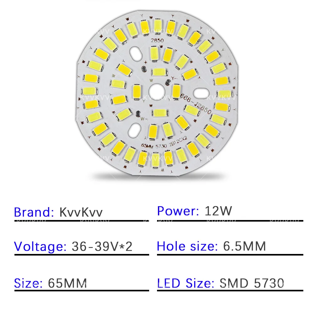 10Pcs LED 12W Warm White Neutral Light Three Colors 65MM PCB Aluminum Round Lamp Beads For DIY LED Chandelier Ceiling Bulb