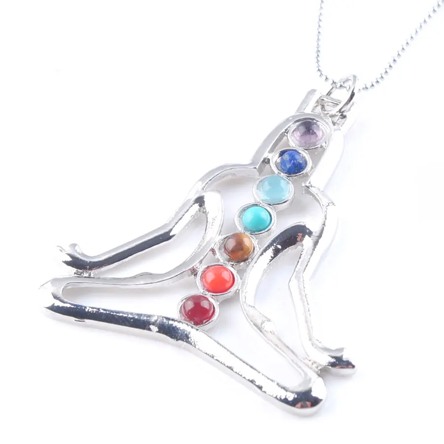 7 Chakras Natural Stone Pendants Meditating Charms for Jewelry Making Diy Necklace Accessories N3261 image 2