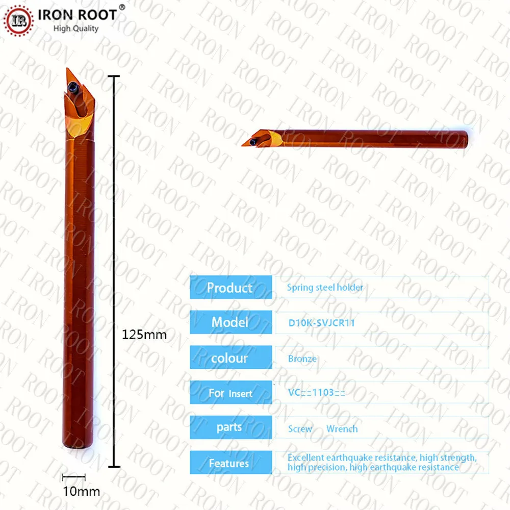 1P D10K-SVJCR11,D16Q-SVJCR11,D20R-SVJCR11,CNC Metal Lathe Internal Turning Tool Holder Spring Steel Boring Bar for VBMT110304