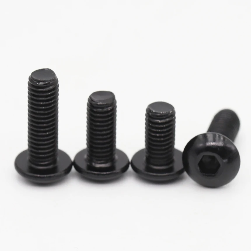 M2 M2.5 M3 M4 M5 M6 M8 3/4/5/6/8/10-50mm ISO7380 Black 304 Stainless Steel Hex Hexgaon Socket Button Round Allen Head Bolt Screw