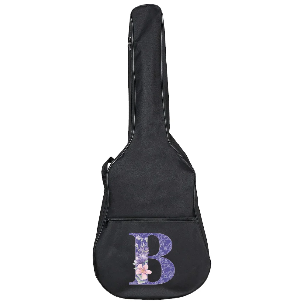 Funda para guitarra acústica, bolsa para guitarra de 31-41 pulgadas, bolsas de transporte de tela Oxford impermeables para guitarra eléctrica, serie de flores moradas