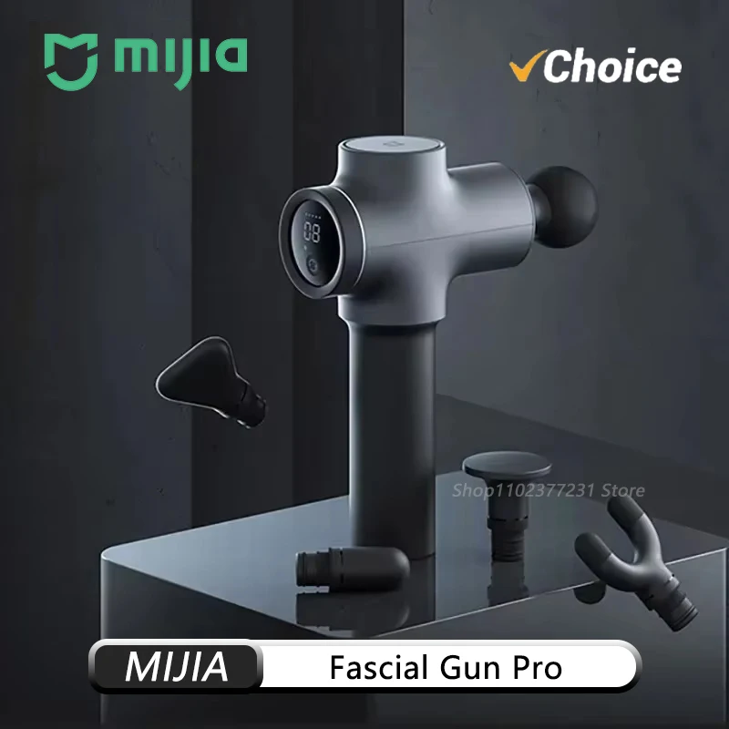Original MIJIA Massage Gun Pro 14mm Stroke Up to 3200RPM Percussion Massager with 5 Heads for Post Workout Muscle Relaxation CN
