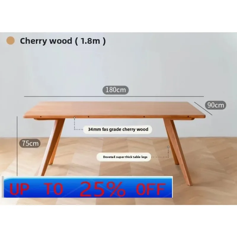 

LMM all solid wood super thick desktop large long table cherry wood super stable
