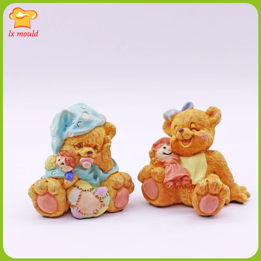 

Bear Mold With Pacifier Baby Bear Silicone Mould DIY Sugarcraft Cake Baking Tool