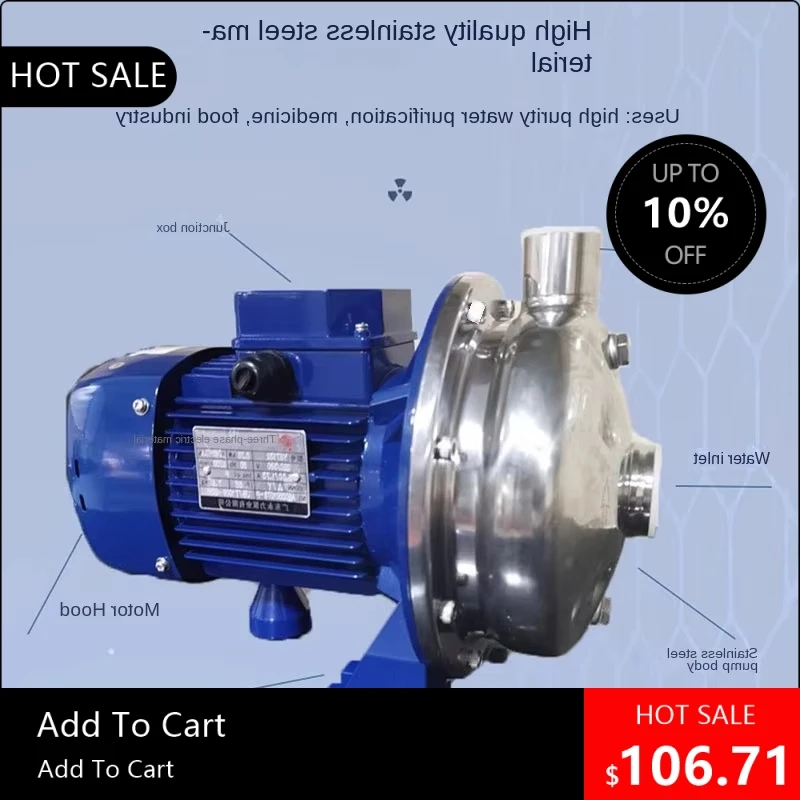 

818003 750 Вт Edelstahl-Kreiselwasserpumpe 2Wb70/075 Sanitär-Geträntableumpe для Druckkessel-Wasserversorgung in EU-St