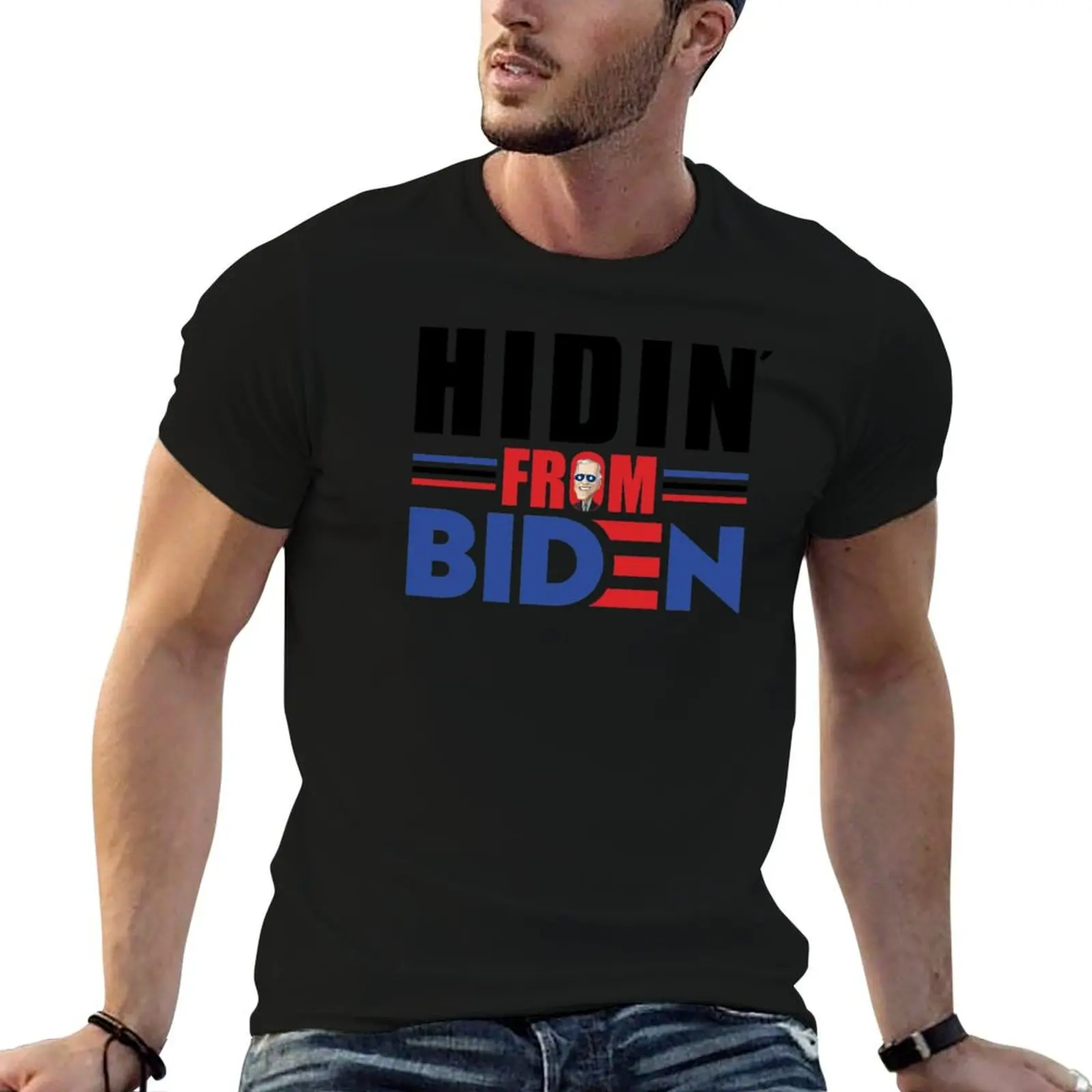 Hidin From Biden T-Shirt customizeds graphic t shirt vintage sports fans men t shirt