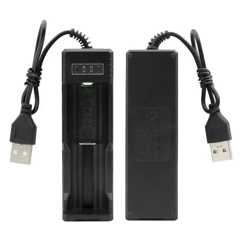 Pengisi daya baterai Lithium Universal, pengisi daya baterai Lithium isi ulang cepat Universal USB 18650 1 Slot 14500 untuk 16650 14650 18500