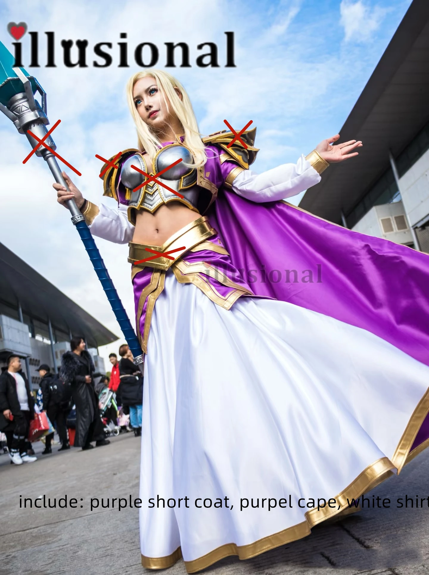 illusional Jaina from WOW Jaina Proudmoore Cosplay costume custom size made purple cape