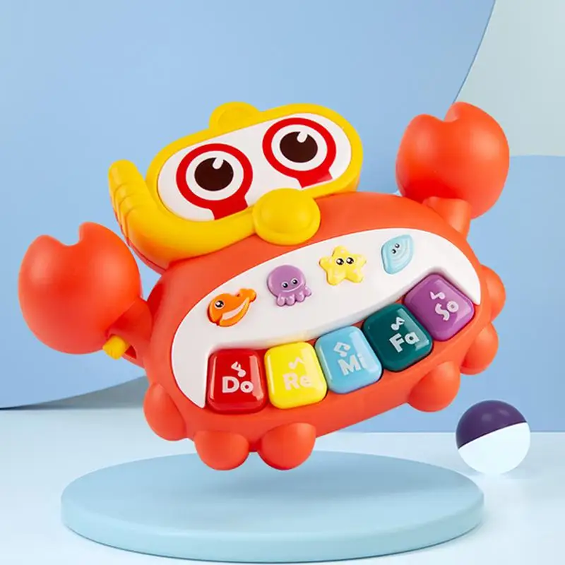 Jouet de piano coule en forme de crabe et d'oiseau pour bébé, clavier de musique, jouets précoces pour enfants, batterie 62