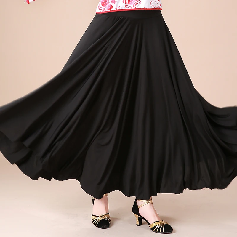 Flamenco Skirt Women Mesh Long Skirt Ballroom Dance Costume Spanish Bullfight Dress Stage Costume Opening Dance Clothing