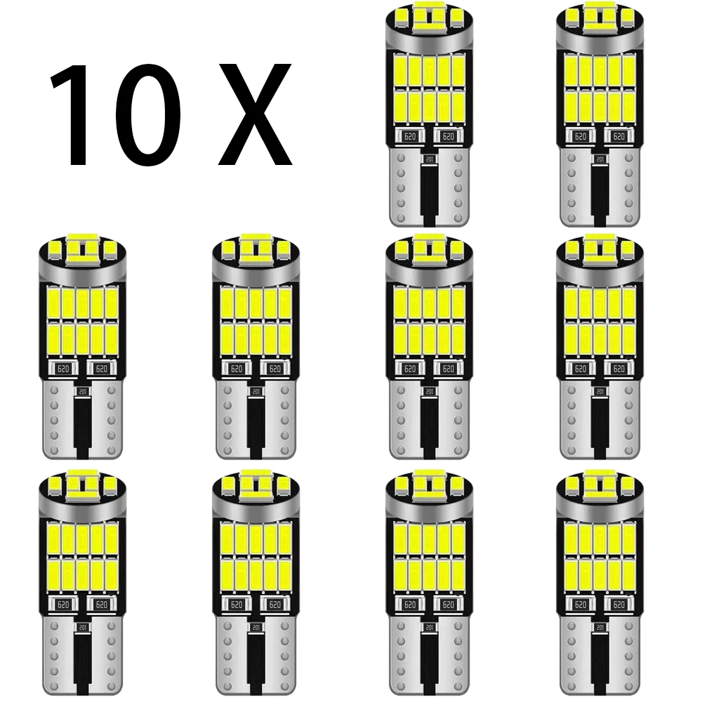 

2/10pcs W5W T10 LED Bulbs Canbus 26SMD 12V 194 168 Car Interior Dome Reading License Plate Parking Lights Auto Signal Lamp