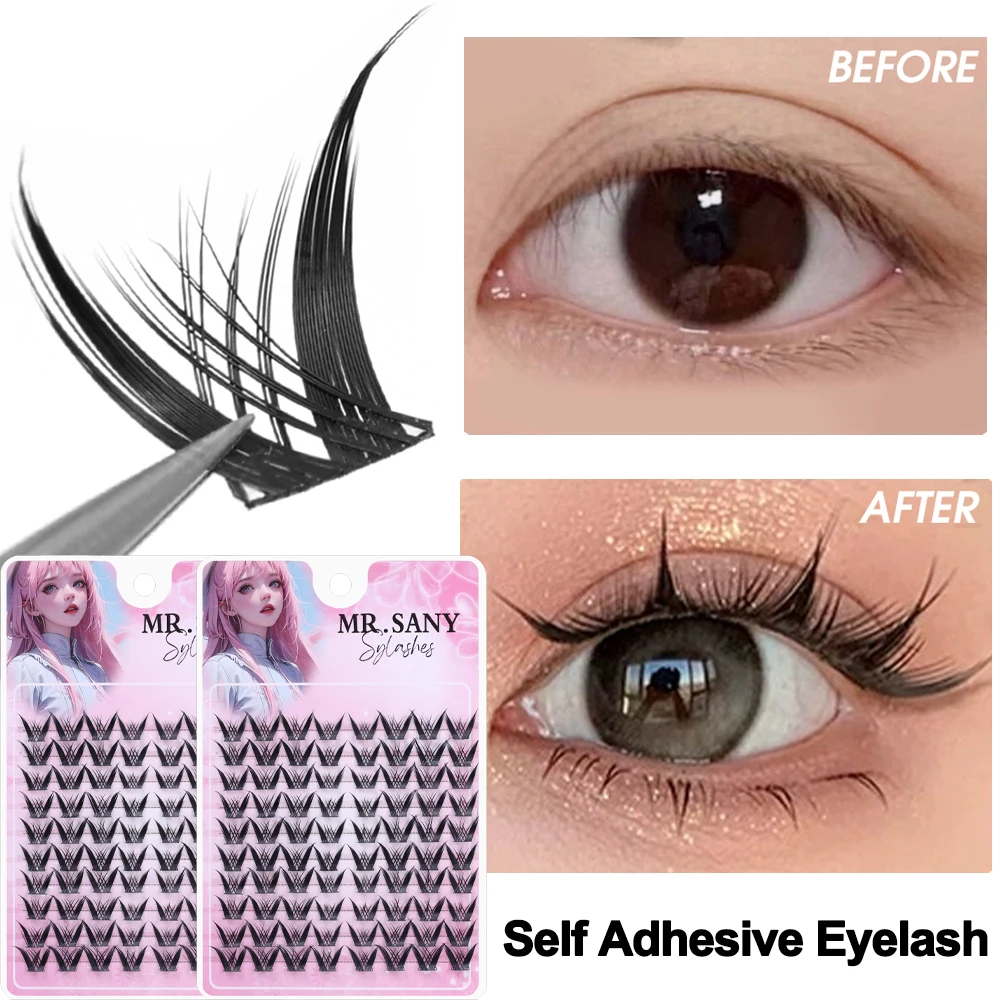 Zelfklevende Individuele Valse Wimpers Natuurlijke Dikke Pluizige Enkele Cluster Wimperverlenging Zachte Idol Lash Clusters Herbruikbare