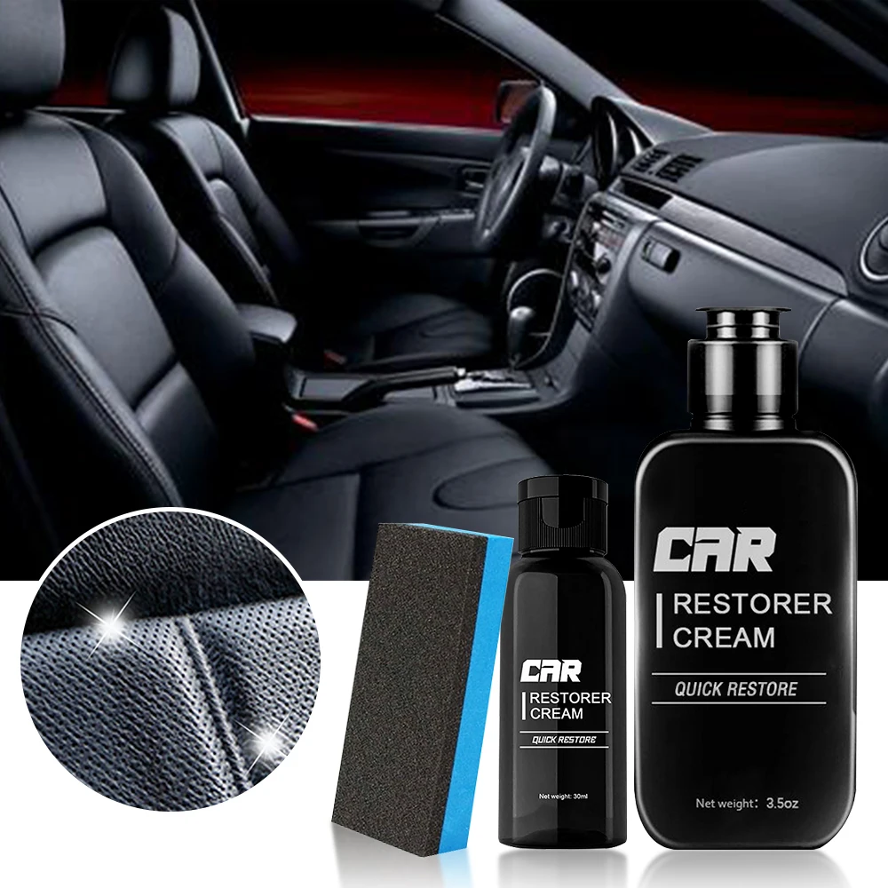 Car Restorer Cream Quick Paste 100ml Auto Plastic Leather Refurbishment Agent Washable Refresh Aging Surfaces Wash Maintenance