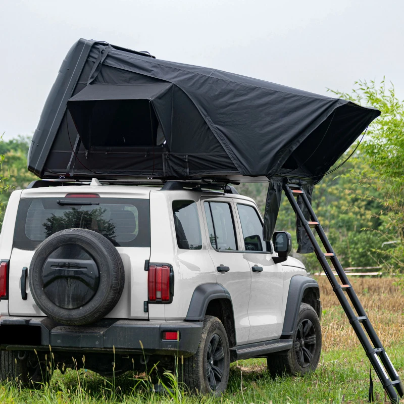 Off Road Ultra Light Hard Shell Rooftop Tent, 4 Person Foldable Vehicle Camping Shelter