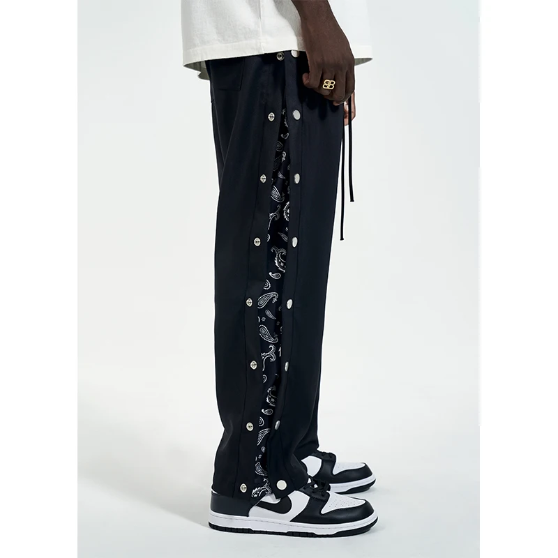 

High Street Designer Wear Breasted Paisley Inner Fashion Brand Hip Hop Men Loose Drooping Hipster Exercise Casual Pants