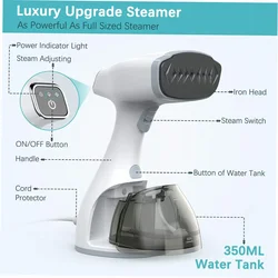 Vaporizador de ropa de mano con pantalla LCD, 1500W, 20s, 350ml, gran capacidad, 2 modos de vapor, nueva boquilla