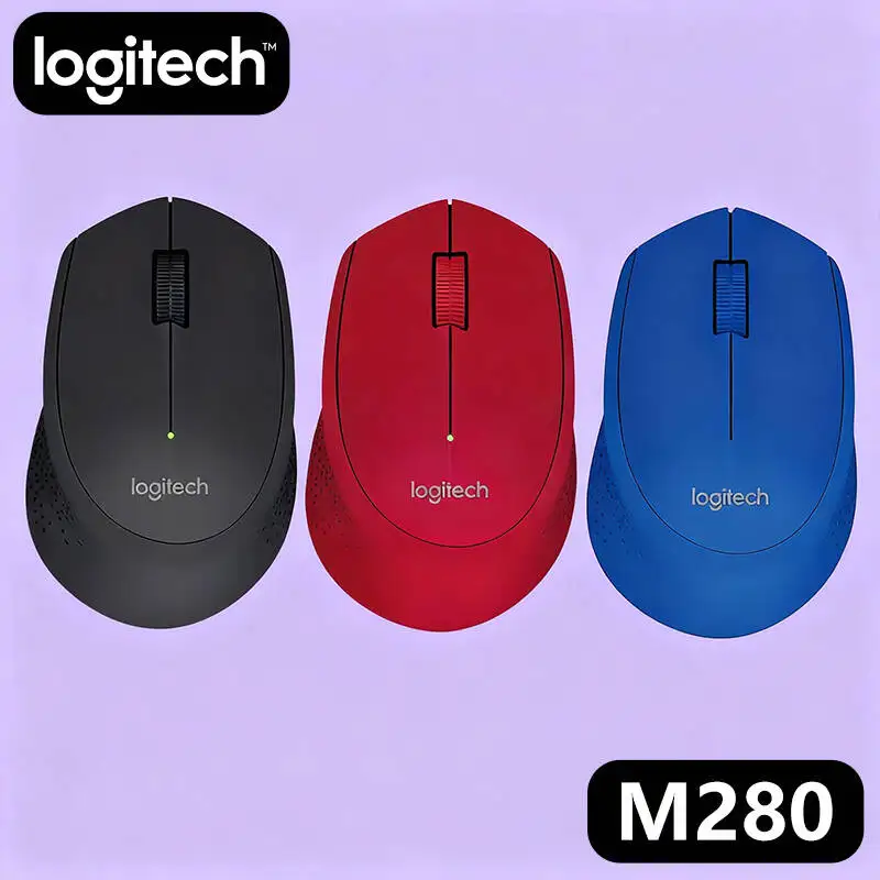 

Беспроводная мышь Logitech M280, деловая офисная мышь для ноутбука, эргономичная мышь USB, удобная красочная с беспроводным приемником 2,4G