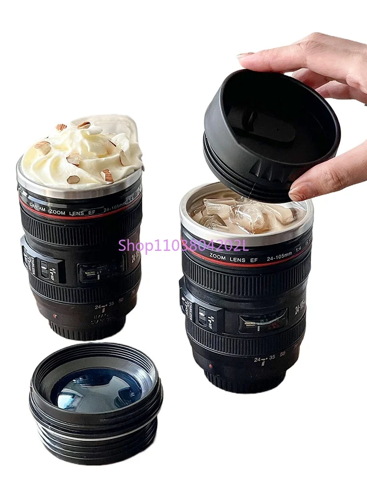 Lens Cup Camera SLR Photography Vacuum Cup Men's Design Niche Creative Personalized Funny Camera Coffee Cup