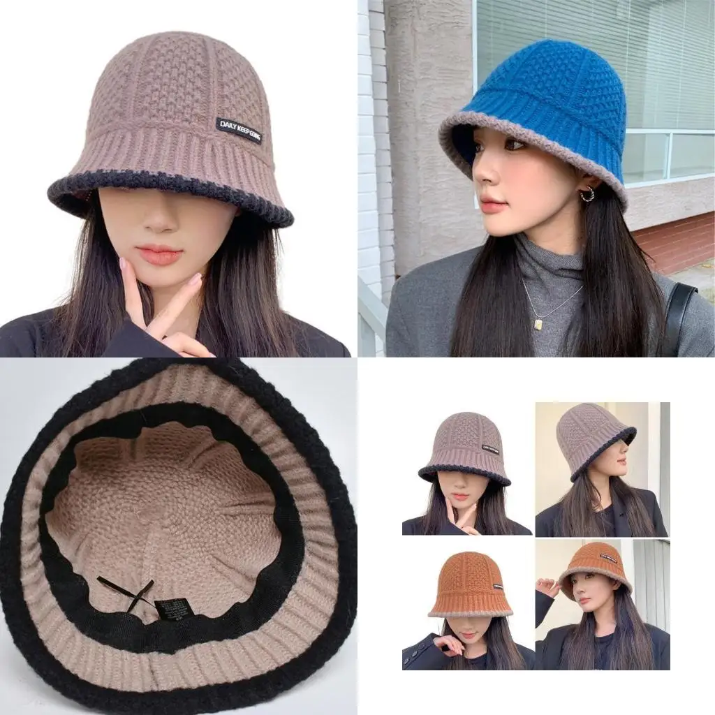 

652F Spring Fisherman Hat for Female Girl Crochet Bucket Hat InsStyle Fishing Cap Sweet Panama Hat Women Travel Hat Headdress