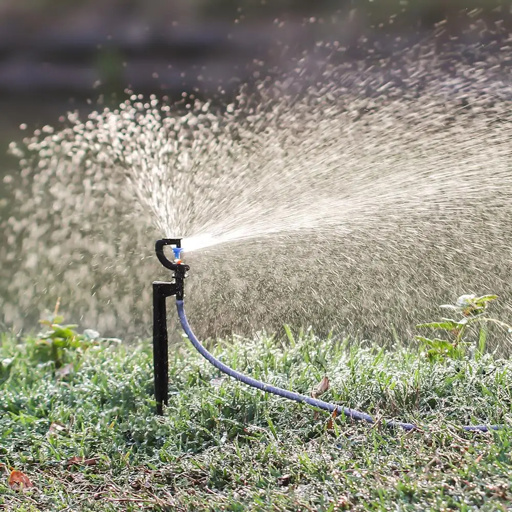 Garden 180 Degree Refraction Spray Nozzle with 21cm Stake for Greenhouse Micro Sprinkler Sprayer Watering Irrigation Accessories