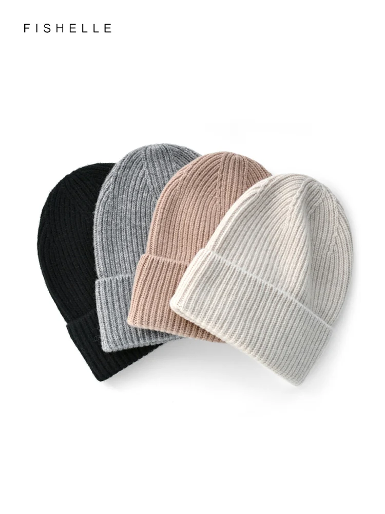 Solid wool hat women men autumn winter thick warm knitted teenage wool cap men beanie Christmas gifts