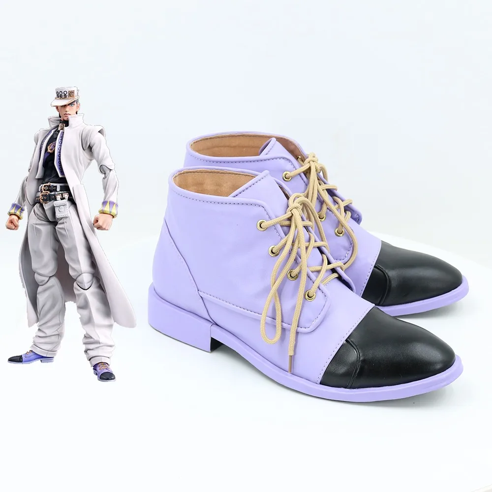 Chaussures de Cosplay en cuir PU, bottes de carnaval d'halloween, accessoires de Cosplay sur mesure, Anime JoJo Kujo Jotaro