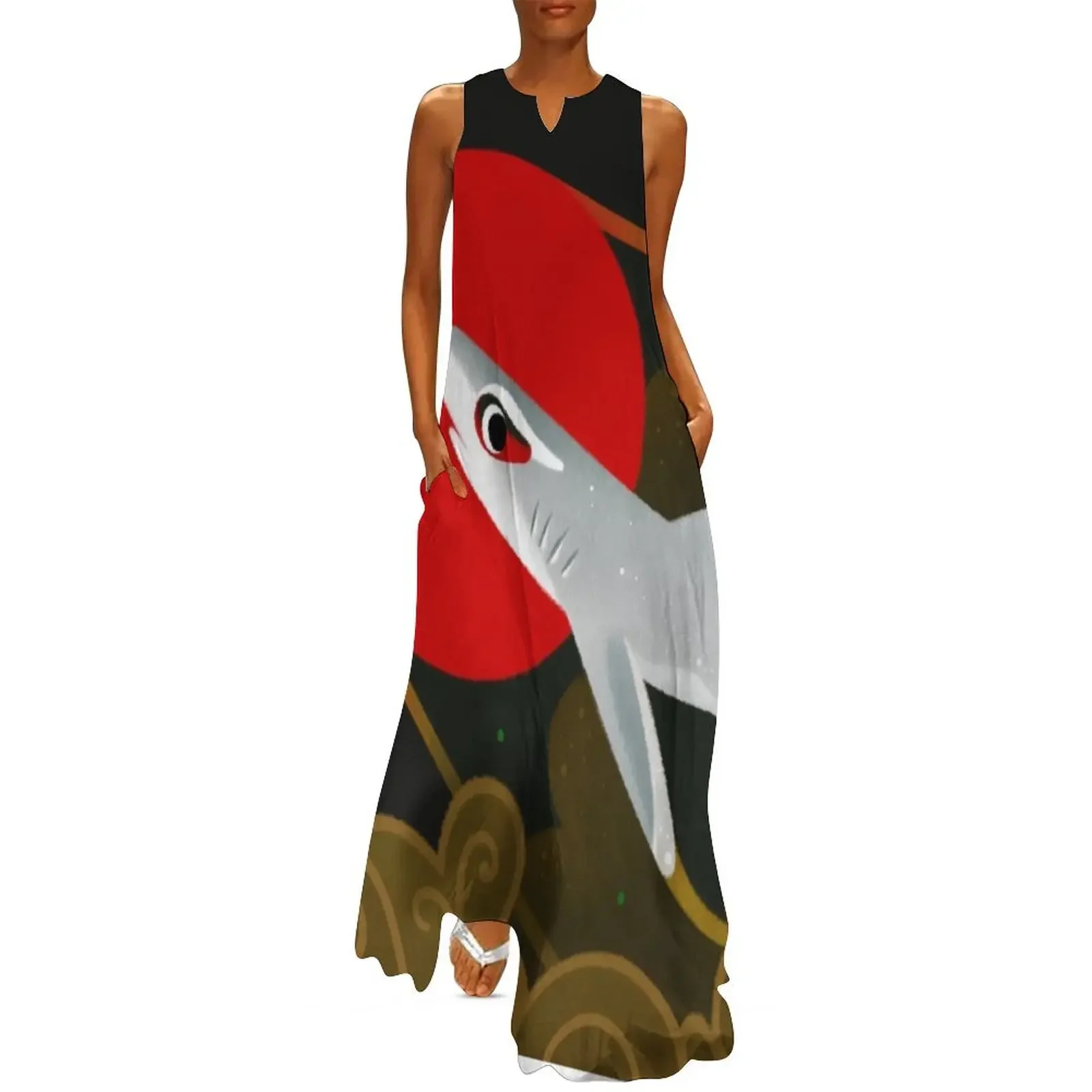 

White Tip Reef Shark Long Dress luxury woman party dress summer women's dress 2025 Women's summer dresses