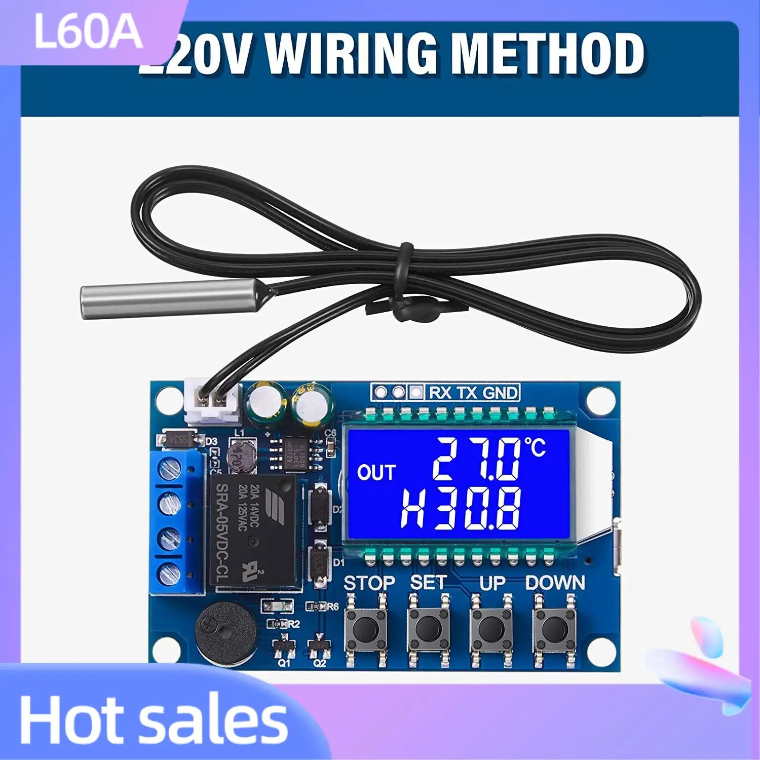 

L60A 2 шт. XY-T01 электронный регулятор температуры, модуль управления от -50 градусов Цельсия до 100 градусов Цельсия, платы переключателей контроля температуры