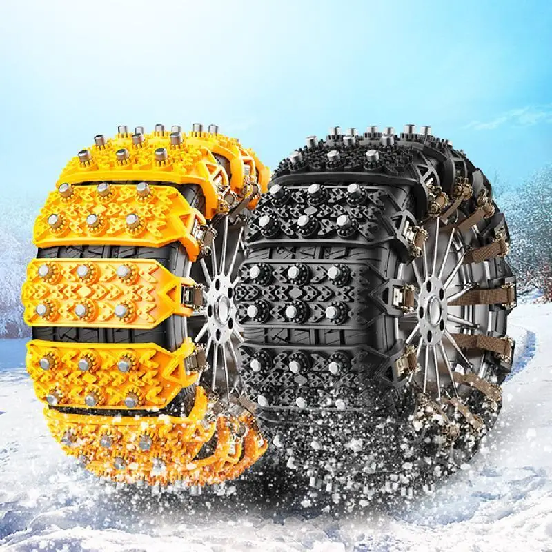 Car Tire Snow Chains Universal Adjustable Anti-Skid Chains Provide Excellent Traction On Slippery Surfaces For Icy Snowy & Muddy