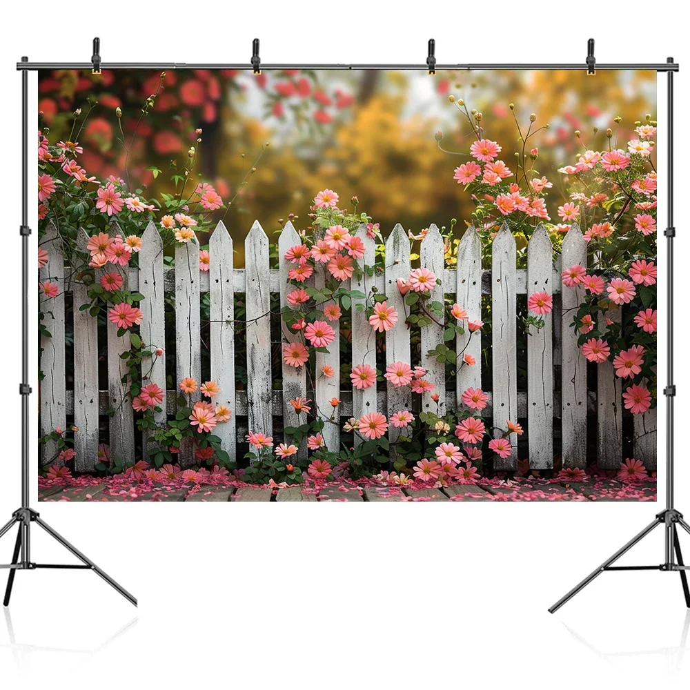 Bonvvie Flower Wall Backdrop Photography Rose Garden Castle Baby Shower Portrait Birthday Wedding Decor Background Photo Studio