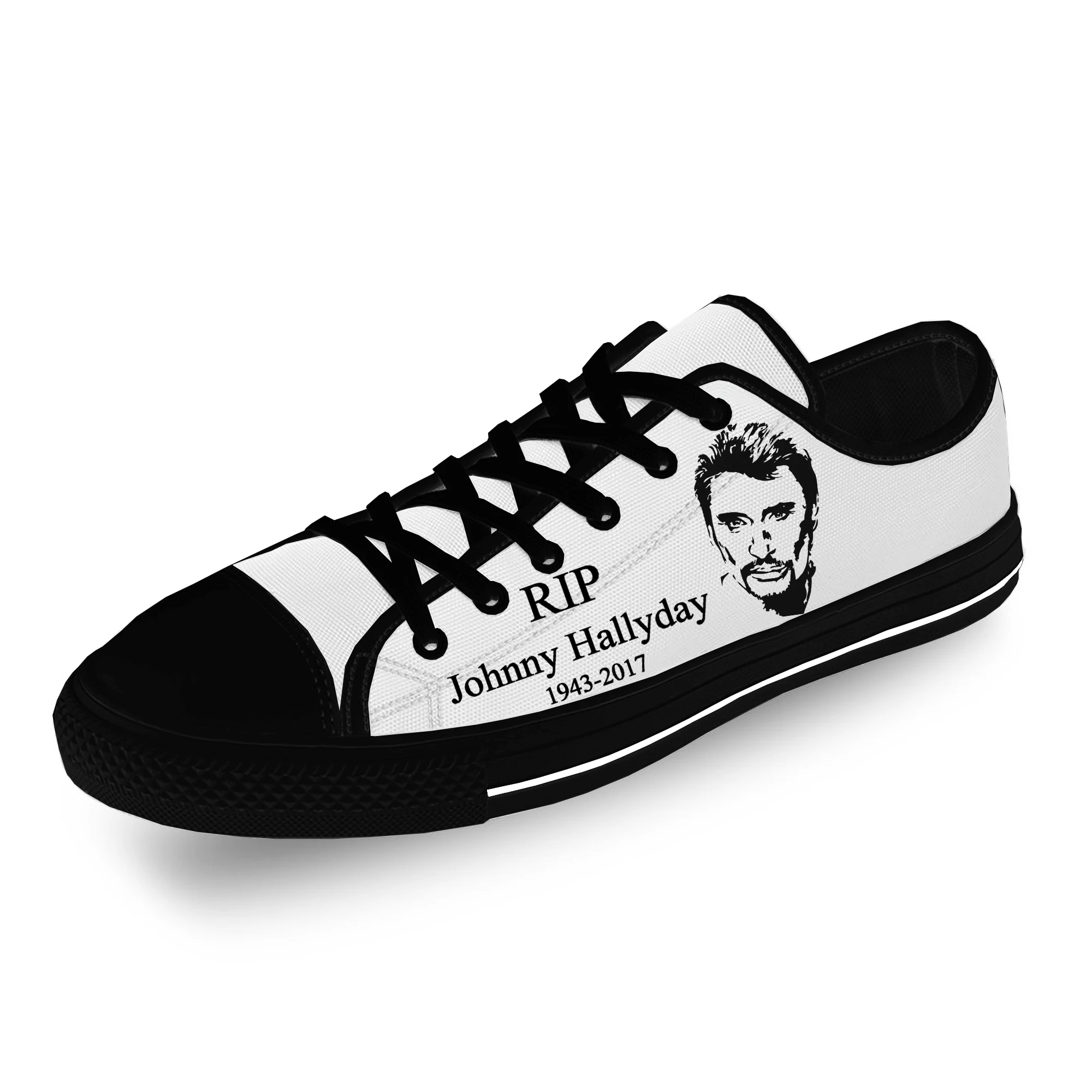 French Star Johnny Hallyday High Top Sneakers Mens Womens Teenager Casual Shoes Canvas Running Shoes 3D Print Lightweight shoe